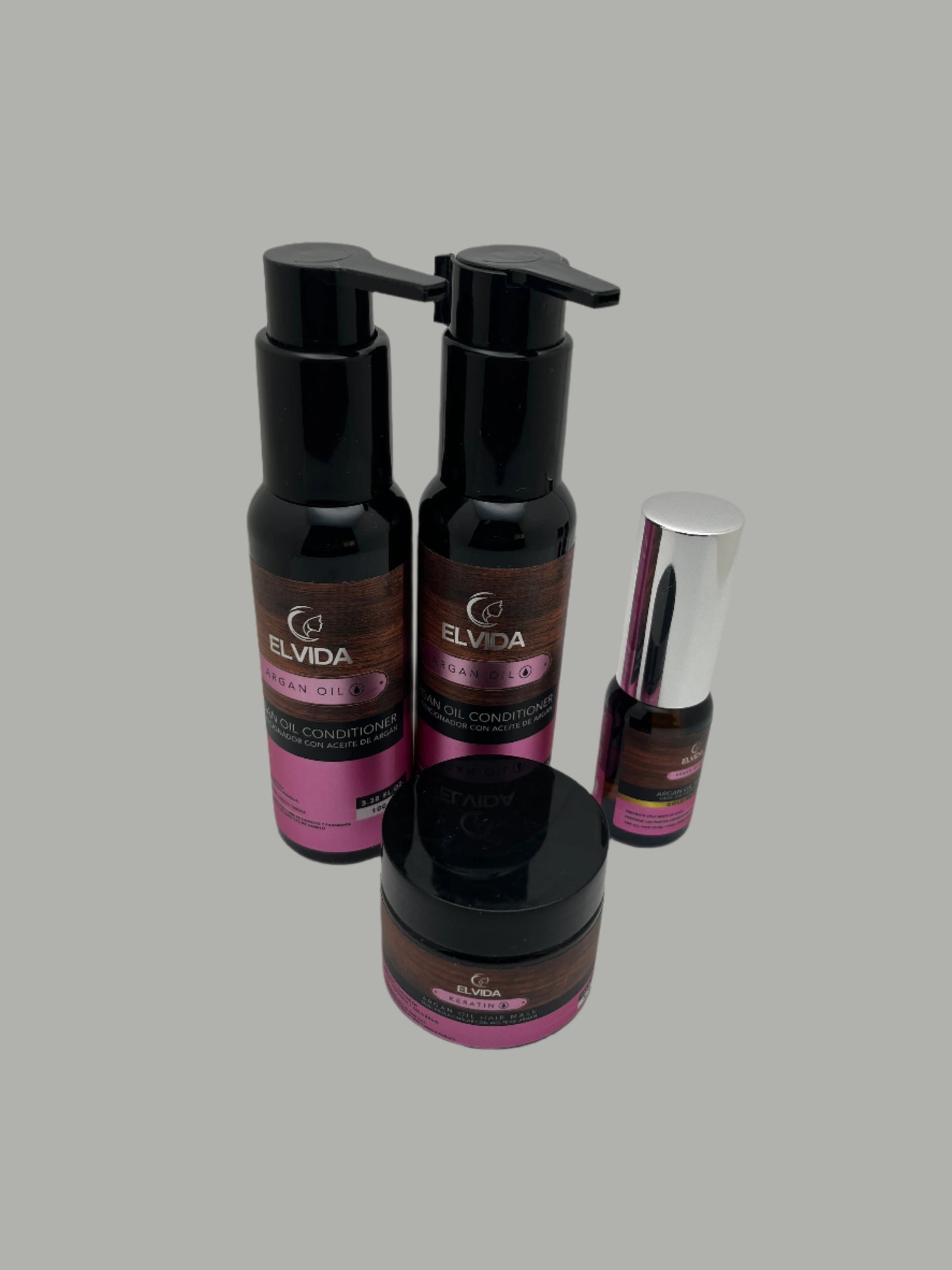 ELVIDA ACEITE DE ARGAN /   ARGAN OIL (INTENSIVE REPAIR FORMULA / FORMULA DE REPARACION TRAVEL SIZE KIT SULFATE-FREE; PARABEN-FREE; CRUELTY-FREE; AND ORGANIC INGREDIENTS. (Copy)