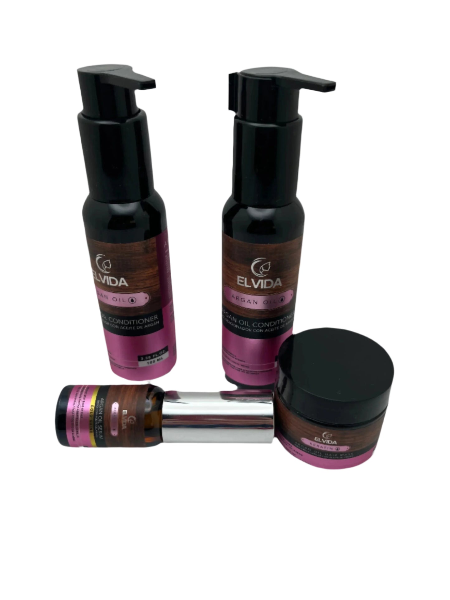 ELVIDA ACEITE DE ARGAN /   ARGAN OIL (INTENSIVE REPAIR FORMULA / FORMULA DE REPARACION TRAVEL SIZE KIT SULFATE-FREE; PARABEN-FREE; CRUELTY-FREE; AND ORGANIC INGREDIENTS. (Copy)