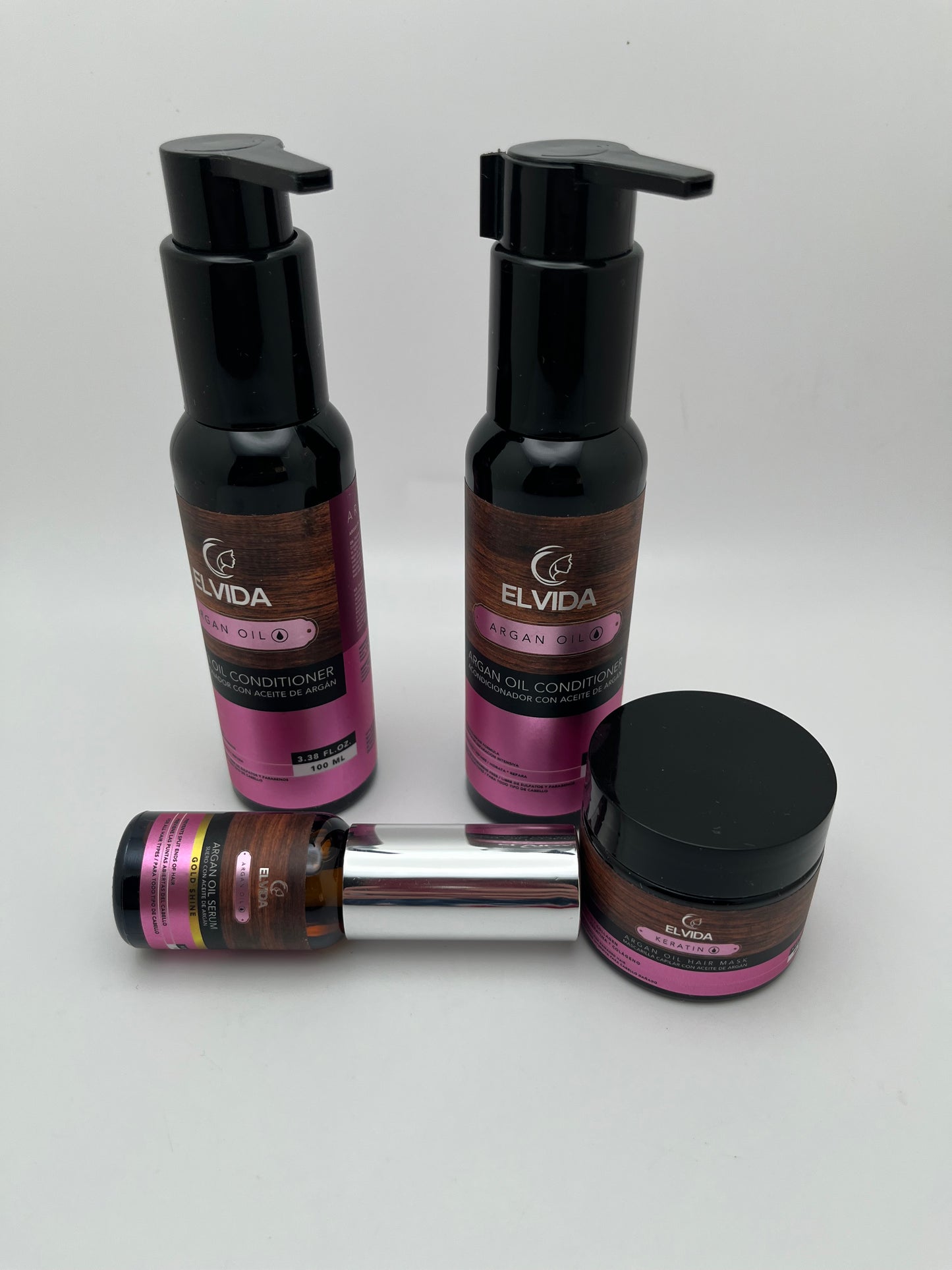 ELVIDA ACEITE DE ARGAN /   ARGAN OIL (INTENSIVE REPAIR FORMULA / FORMULA DE REPARACION TRAVEL SIZE KIT SULFATE-FREE; PARABEN-FREE; CRUELTY-FREE; AND ORGANIC INGREDIENTS. (Copy)