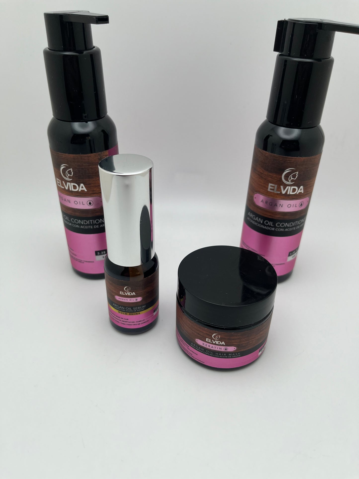 ELVIDA ACEITE DE ARGAN /   ARGAN OIL (INTENSIVE REPAIR FORMULA / FORMULA DE REPARACION TRAVEL SIZE KIT SULFATE-FREE; PARABEN-FREE; CRUELTY-FREE; AND ORGANIC INGREDIENTS. (Copy)