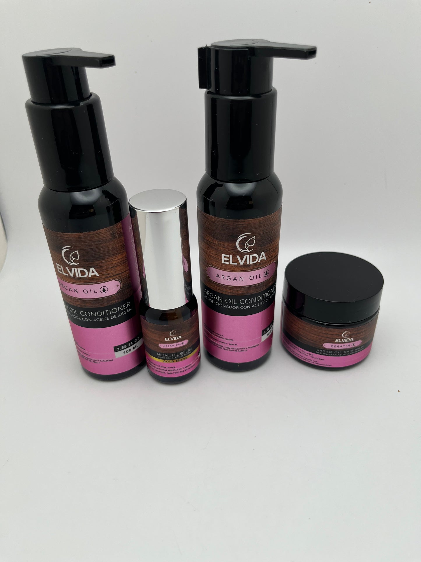 ELVIDA ACEITE DE ARGAN /   ARGAN OIL (INTENSIVE REPAIR FORMULA / FORMULA DE REPARACION TRAVEL SIZE KIT SULFATE-FREE; PARABEN-FREE; CRUELTY-FREE; AND ORGANIC INGREDIENTS. (Copy)