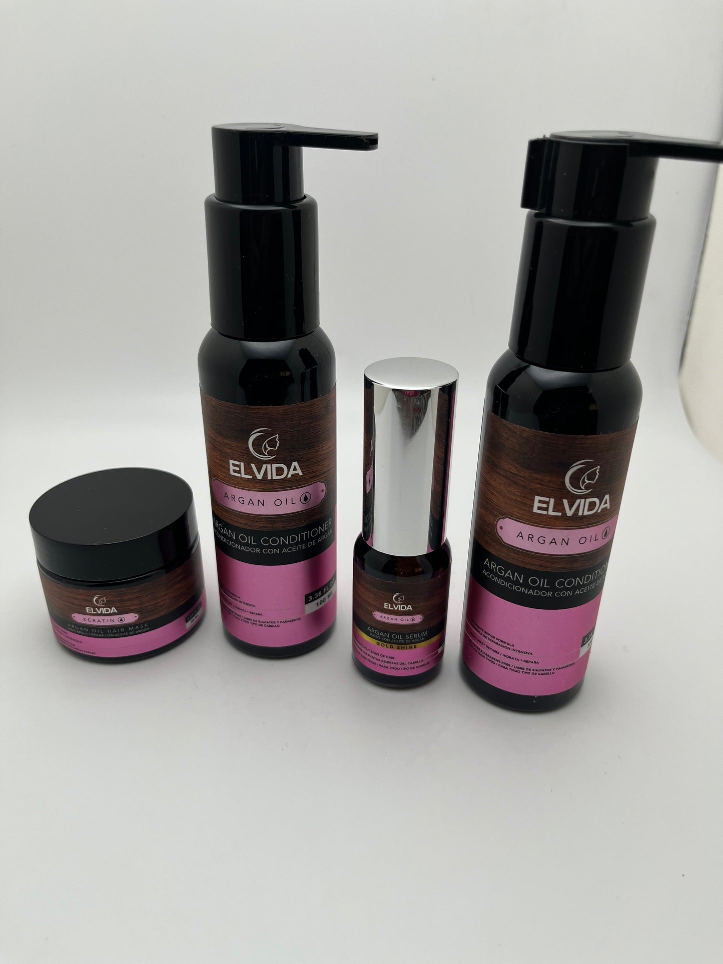 ELVIDA ACEITE DE ARGAN /   ARGAN OIL (INTENSIVE REPAIR FORMULA / FORMULA DE REPARACION TRAVEL SIZE KIT SULFATE-FREE; PARABEN-FREE; CRUELTY-FREE; AND ORGANIC INGREDIENTS. (Copy)