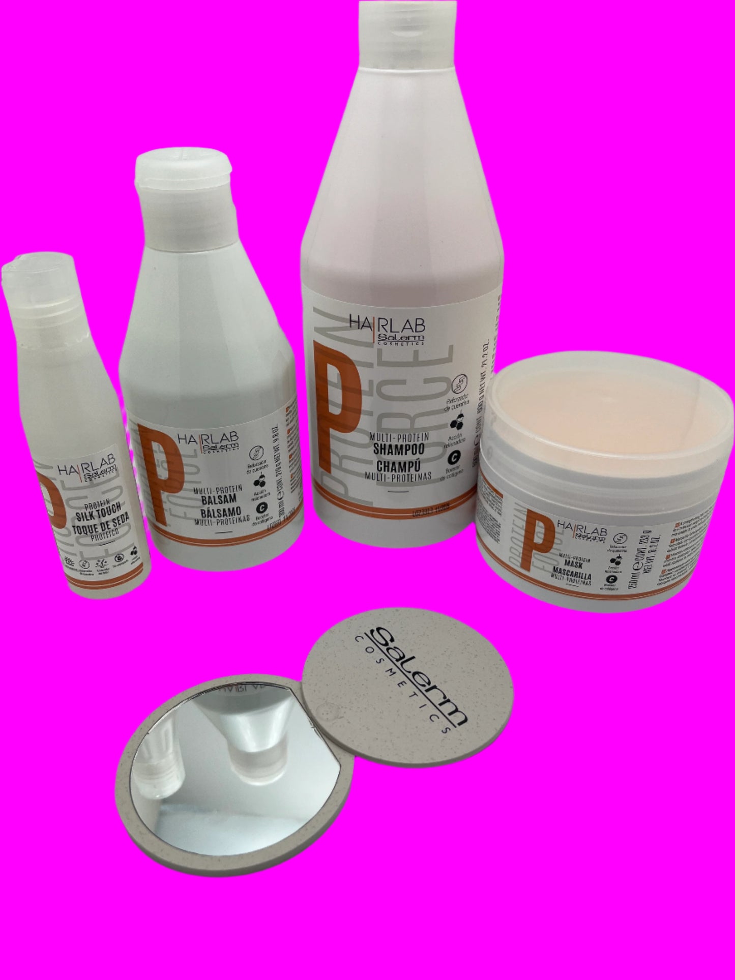 HAIRLAB MULTI-PROTEIN BALSAM  HAIR CARE KIT 4 PRODUCTS  WITH BAG FROM SALERM COSMETICS