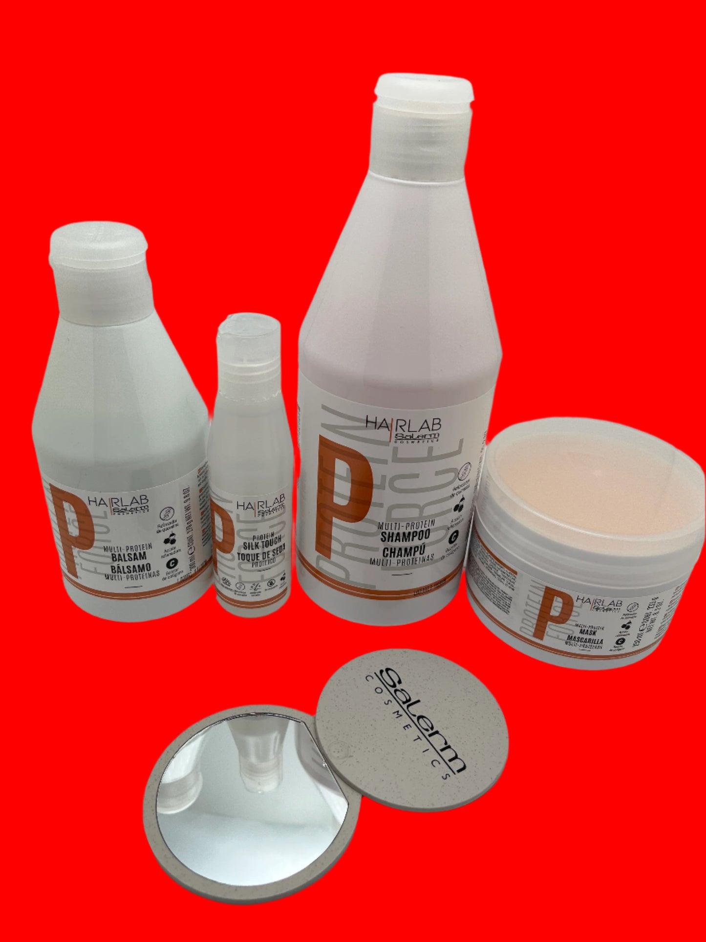 HAIRLAB MULTI-PROTEIN BALSAM  HAIR CARE KIT 4 PRODUCTS  WITH BAG FROM SALERM COSMETICS