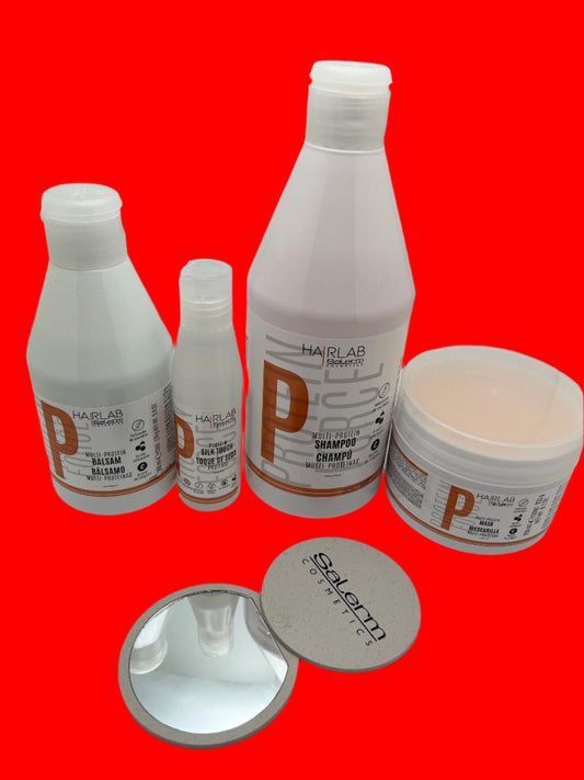 HAIRLAB MULTI-PROTEIN BALSAM  HAIR CARE KIT 4 PRODUCTS  WITH BAG FROM SALERM COSMETICS