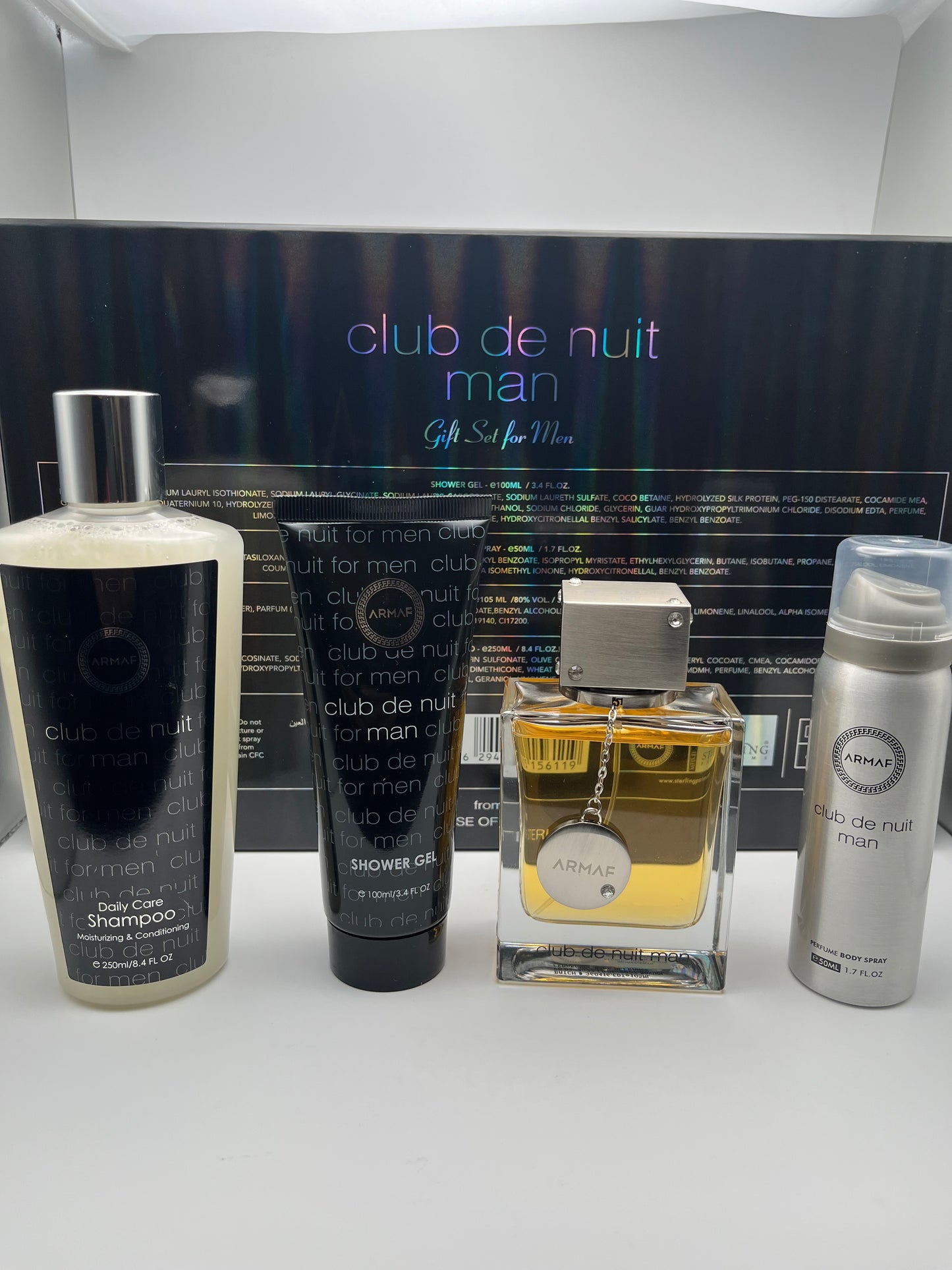 club de nuit man Gift Set for Men ARMAF SHOWER GEL - e100ML/3,4FL. OZ  PERFUME BODY SPRAY - e50ML/1.7FL. OZ SA