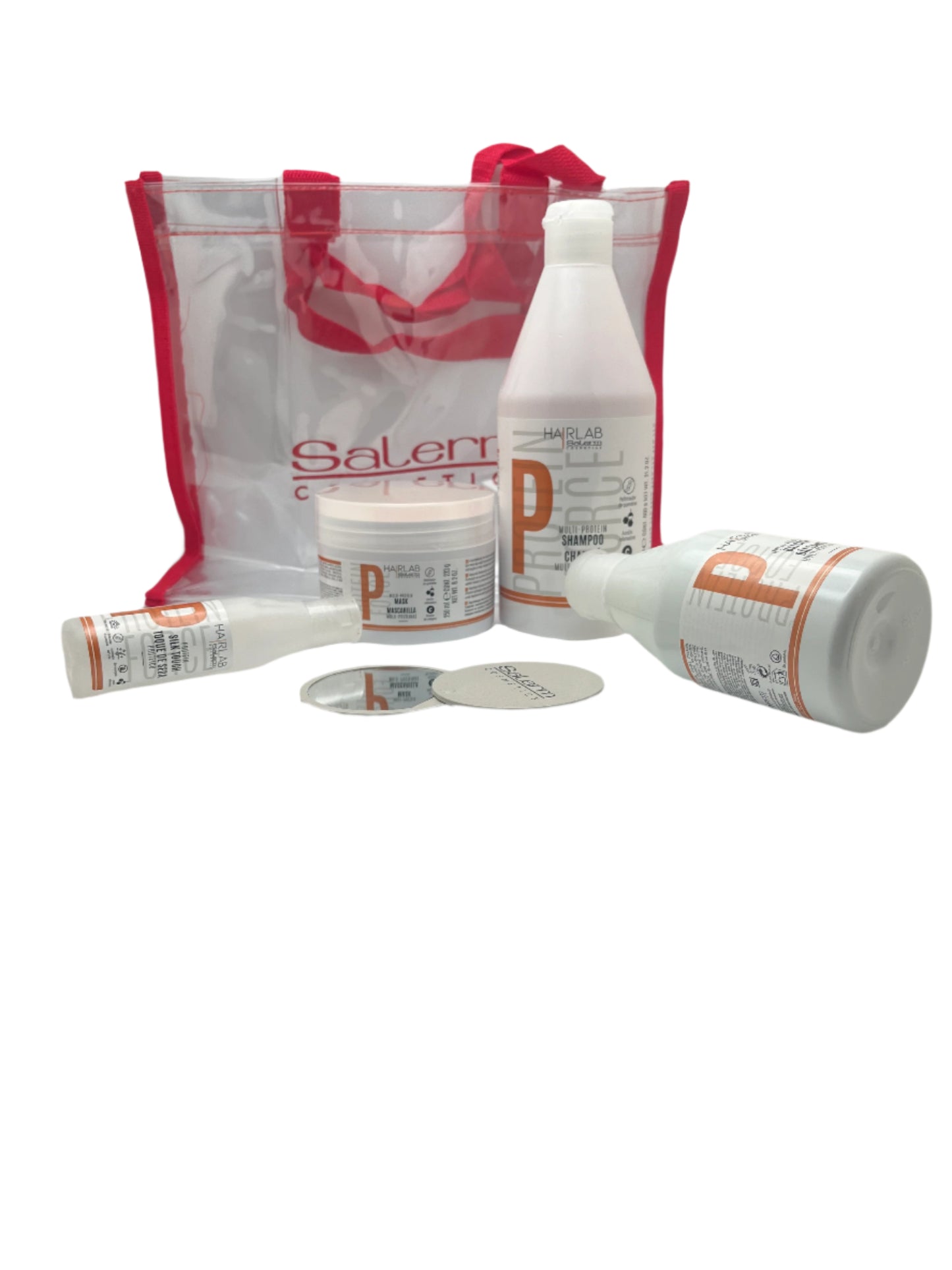 HAIRLAB MULTI-PROTEIN BALSAM  HAIR CARE KIT 4 PRODUCTS  WITH BAG FROM SALERM COSMETICS