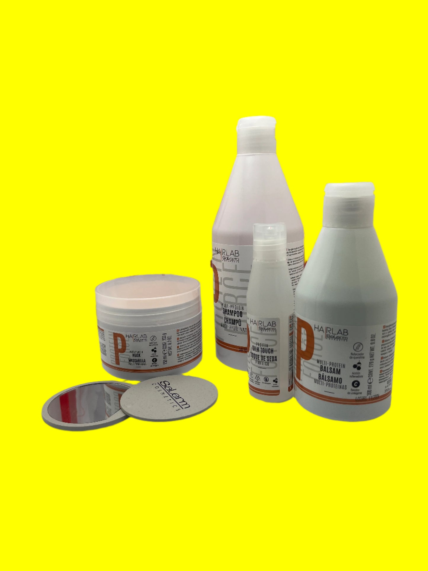 HAIRLAB MULTI-PROTEIN BALSAM  HAIR CARE KIT 4 PRODUCTS  WITH BAG FROM SALERM COSMETICS