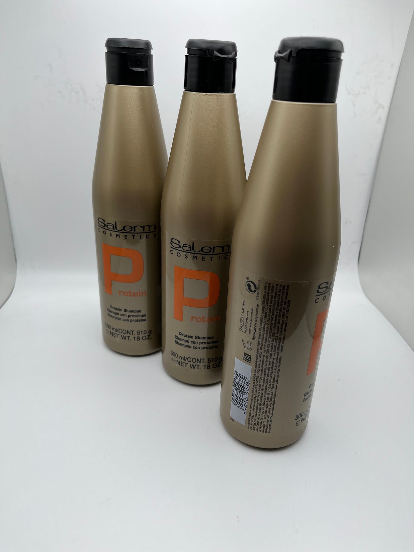 SALERM COSMETICS  PROTEIN  SHAMPOO  PROFESSIONAL 500 ml./CONT. 510 g e NET WT. 18 OZ